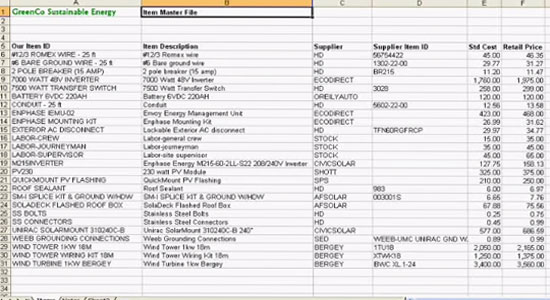 Excel demo for contractor estimating, billing, costing and changeorders